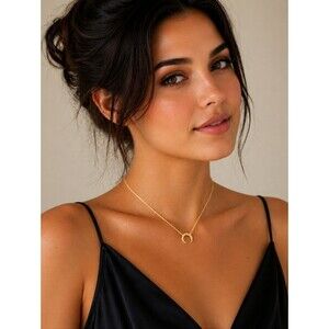 Plunder Design Fashion Portia Gold Chain Crescent Pendant Necklace - NIP